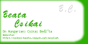 beata csikai business card